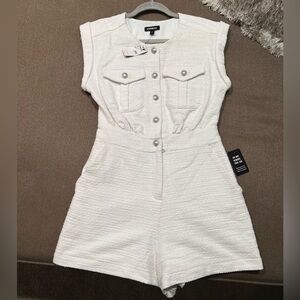 Express Tweed White Romper